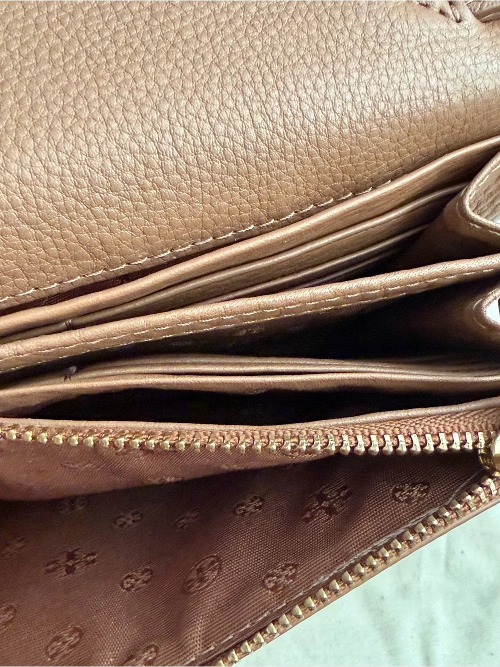 Tory Burch Crossbody Bag Tan Pebbled Leather